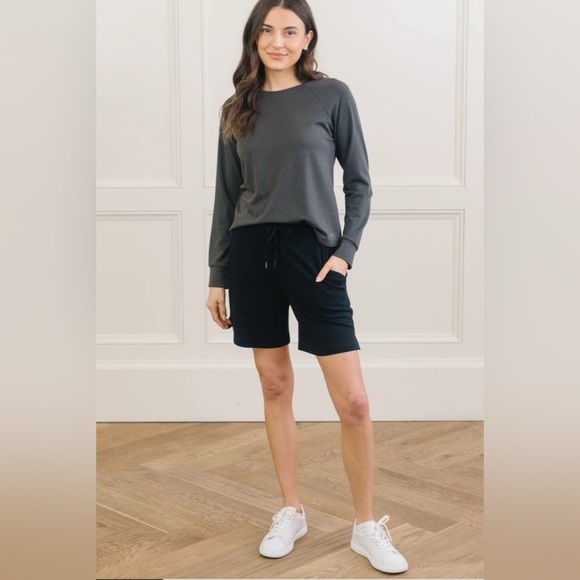 Cozy Earth Women´s Brushed Bamboo Pullover Crew Sweater Charcoal $130 Size L,All Products : American Fashion Style Bags On Sale